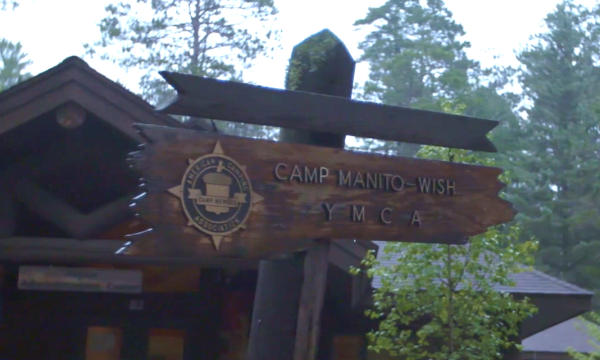 Camp manitowish sign in Wisconsin